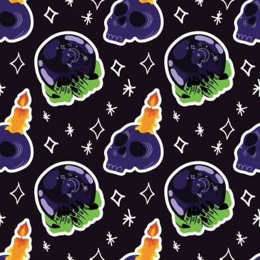 halloween cute item seamless vector design