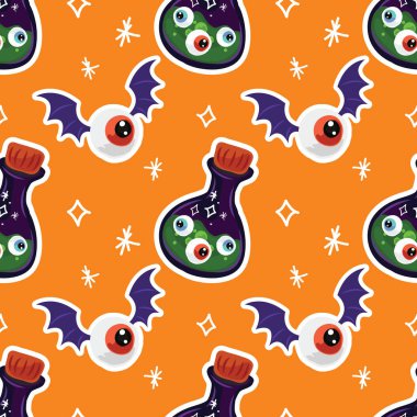 halloween cute item seamless vector design