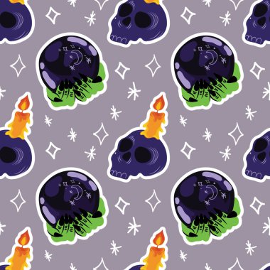 halloween cute item seamless vector design