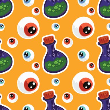 halloween cute item seamless vector design