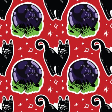 halloween cute item seamless vector design