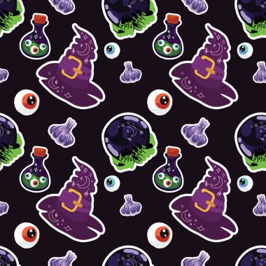 halloween cute item seamless vector design