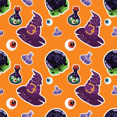 halloween cute item seamless vector design