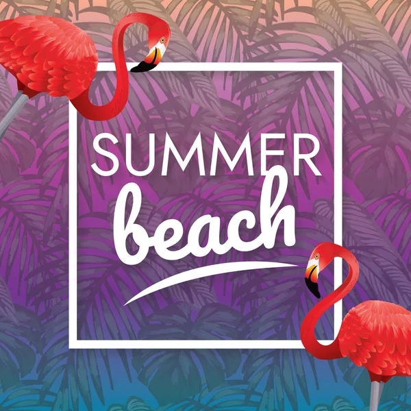 Summer Beach Tropical Background Design —  Vetores de Stock