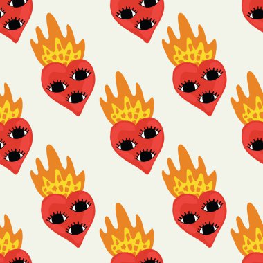 sacred heart seamless pattern design