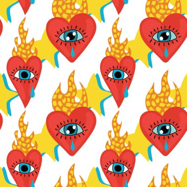 sacred heart seamless pattern design