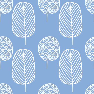 cute doodle trees seamless design