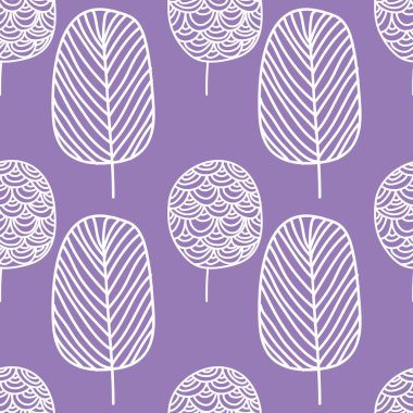 cute doodle trees seamless design