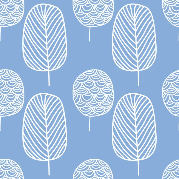 cute doodle trees seamless design