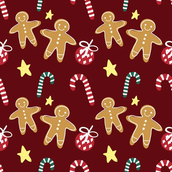 Cute Chrismas Seamless Pattern Wrapping Paper — Stock Vector