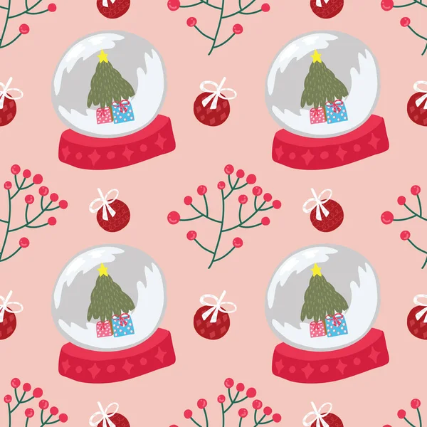 Cute Chrismas Seamless Pattern Wrapping Paper — Stock Vector