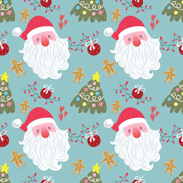 Cute Chrismas Seamless Pattern Wrapping Paper — Archivo Imágenes Vectoriales