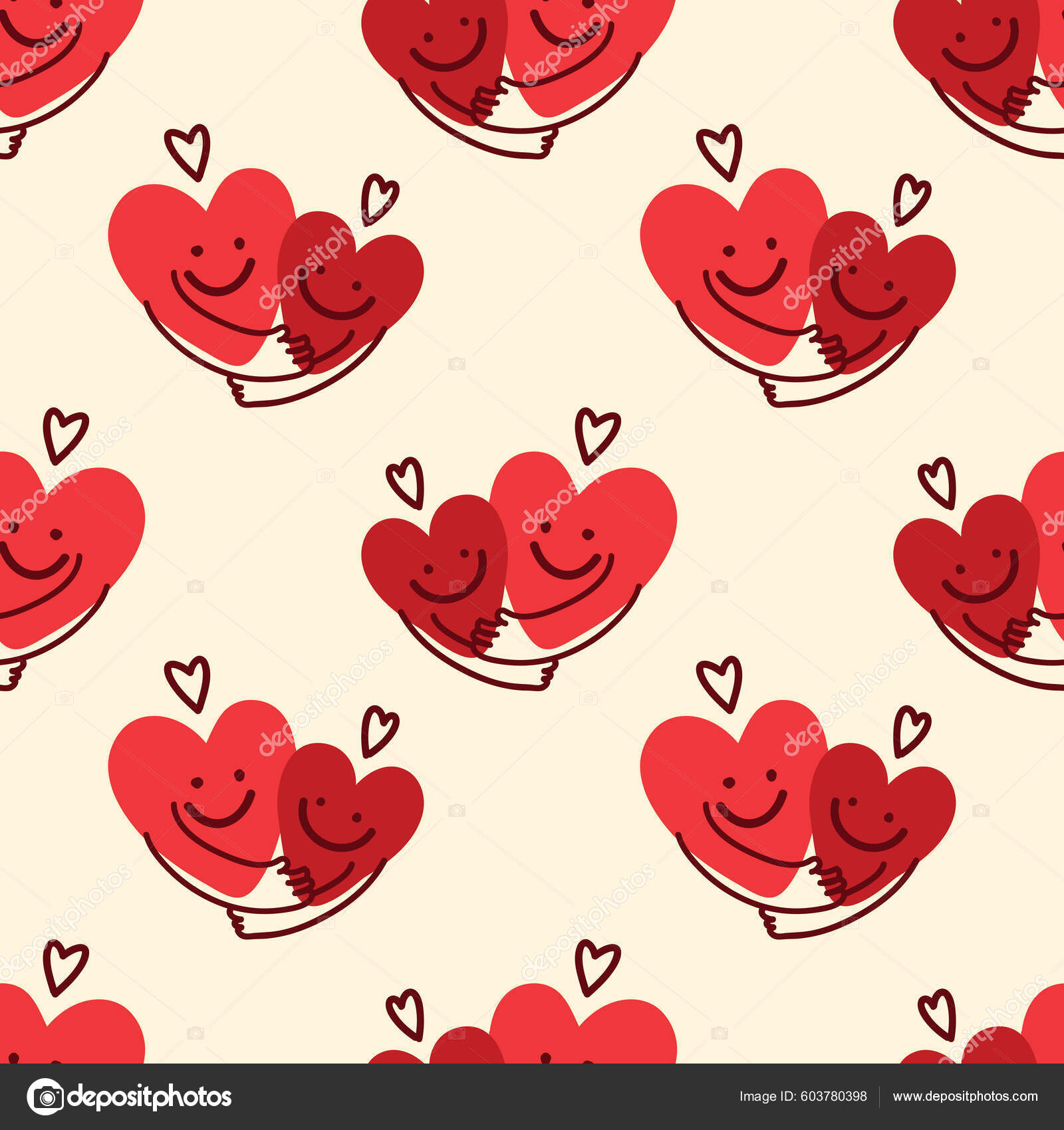 Cute Hearts Seamless Pattern Design Vector Valentine Wrapping Paper vektor  av ©koontmwc 603780398