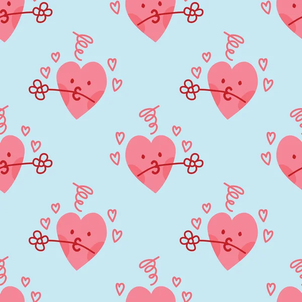 Cute Hearts Seamless Pattern Design Vector Valentine Wrapping Paper — Image vectorielle