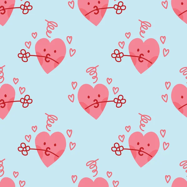 Cute Hearts Seamless Pattern Design Vector Valentine Wrapping Paper — 图库矢量图片