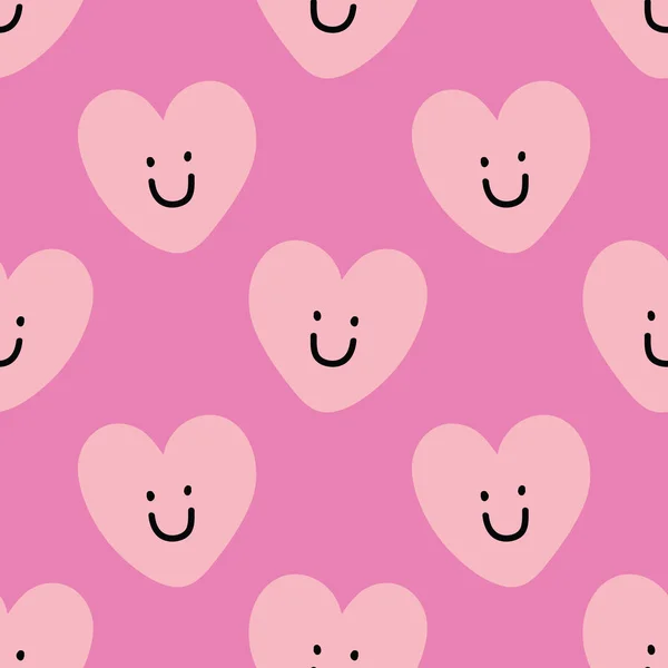 Cute Hearts Seamless Pattern Design Vector Valentine Wrapping Paper — Wektor stockowy