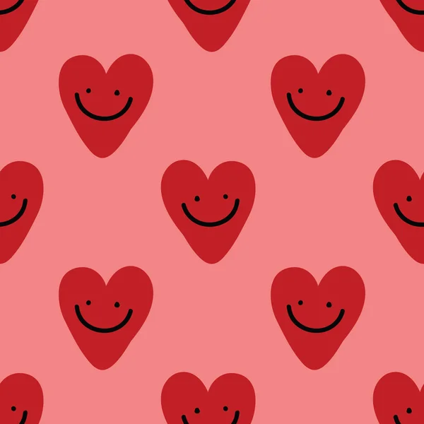 Cute Hearts Seamless Pattern Design Vector Valentine Wrapping Paper — Stockvektor