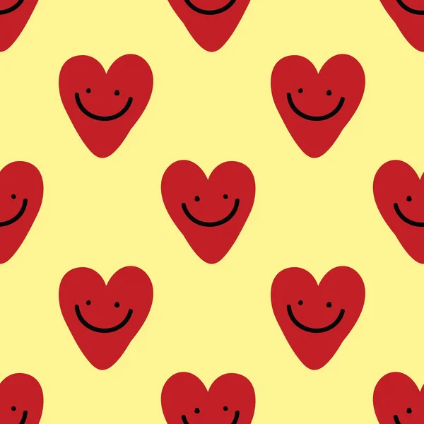 Cute Hearts Seamless Pattern Design Vector Valentine Wrapping Paper — Stock Vector