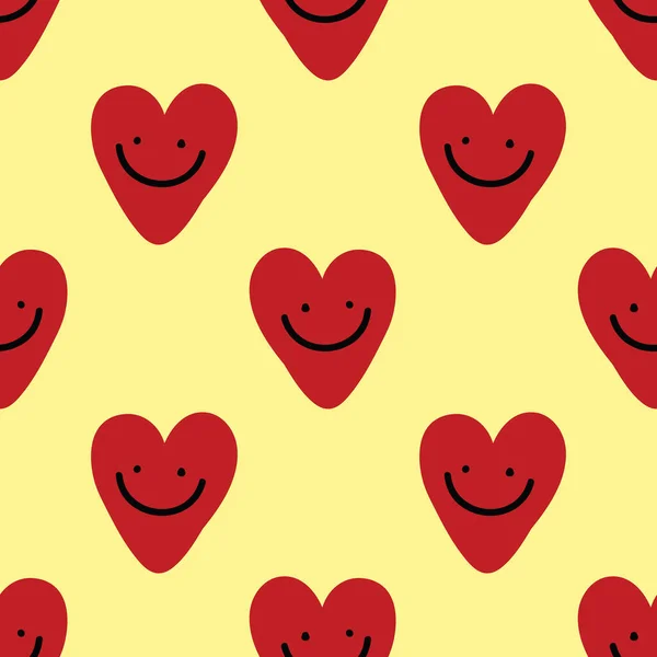 Cute Hearts Seamless Pattern Design Vector Valentine Wrapping Paper — Stockvektor