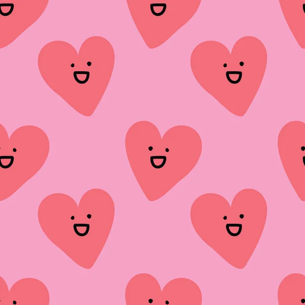 Cute Hearts Seamless Pattern Design Vector Valentine Wrapping Paper — Stockvektor