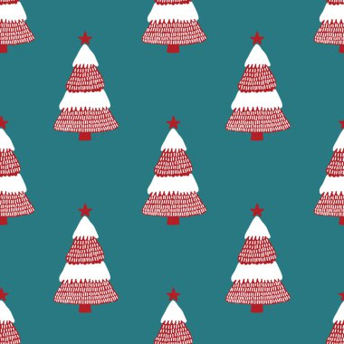 christmas trees seamless pattern design vector