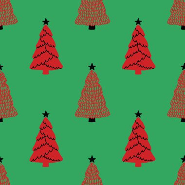 christmas trees seamless pattern design vector