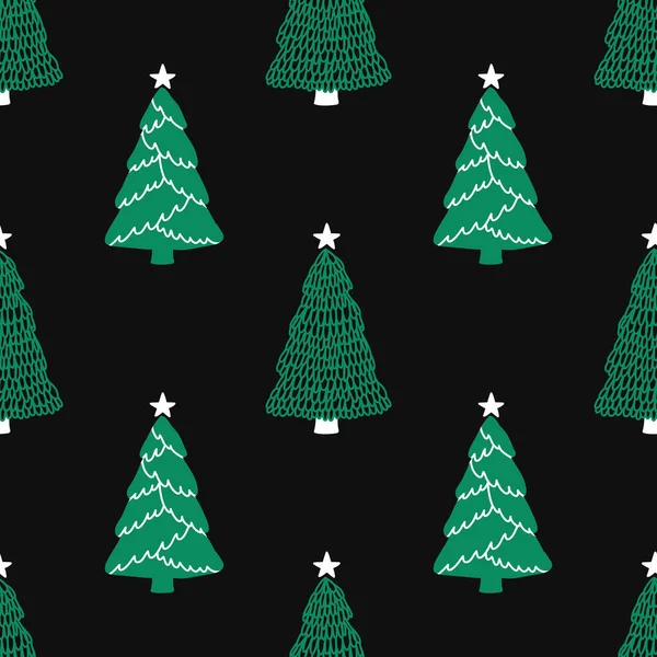 Christmas Trees Seamless Pattern Design Vector — Stock Vector