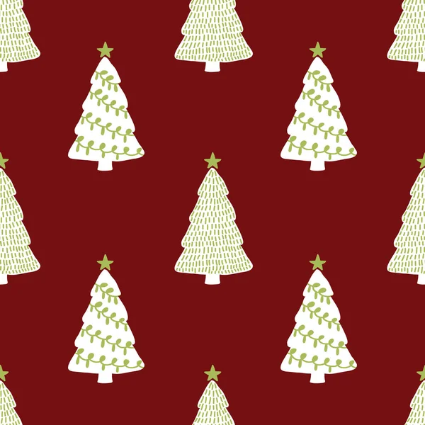 Christmas Trees Seamless Pattern Design Vector — Stockový vektor