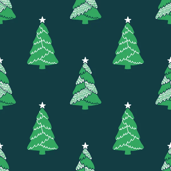 Christmas Trees Seamless Pattern Design Vector — Vector de stock