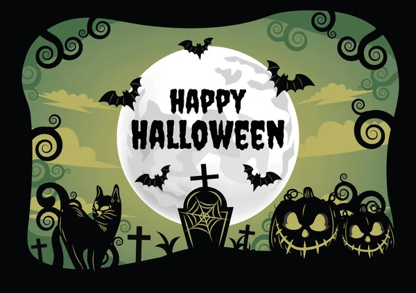 Halloween Banner Halloween Content Vector Design — Stok Vektör