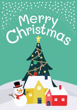 cute christmas card design vector