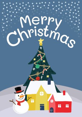 cute christmas card design vector