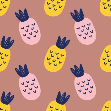 cute handraw fruits seamless pattern design vector for wrapping paper 