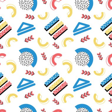 renkli memphis vektör soyut arkaplan tasarımı