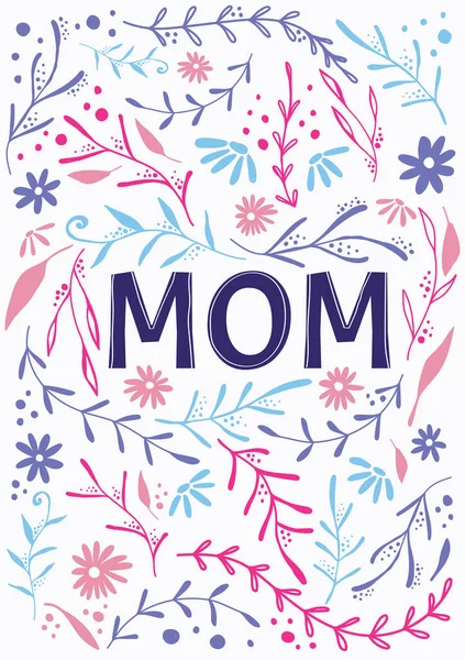 Vetor Design Cartão Dia Bonito Colorido Mãe —  Vetores de Stock
