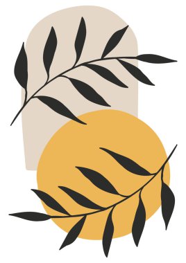 asgari sanat soyut bitki vektör tasarımı