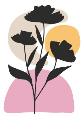 asgari sanat soyut bitki vektör tasarımı