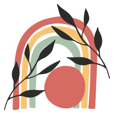 asgari sanat soyut bitki vektör tasarımı