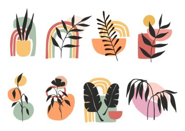 asgari sanat soyut bitki vektör tasarımı