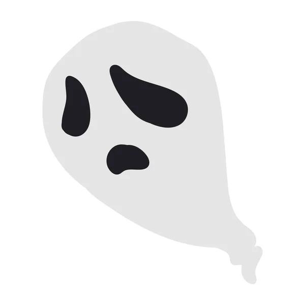Spookachtige Halloween Geest Isoleren Items Ontwerp — Stockvector