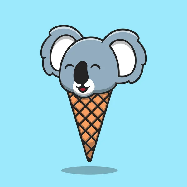 Niedliche Koala Eiszapfen Cartoon Vektor Symbol Illustration Animal Food Icon — Stockvektor