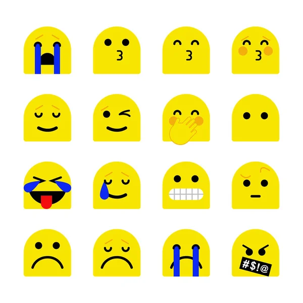 Coleção Emoji Amarelo Misto Gráficos De Vetores