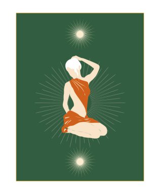 Güzel kadın figürlerinin vektör çizimi. Modeller, logolar, posterler, davetiyeler, tebrik kartları. Başak Burcu