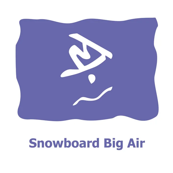 Wektorowa Ilustracja Ikony Sportów Zimowych Snowboard Big Air — Wektor stockowy