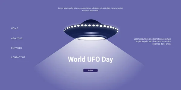 世界Ufo日Uiベクトルデザインテンプレート — ストックベクタ