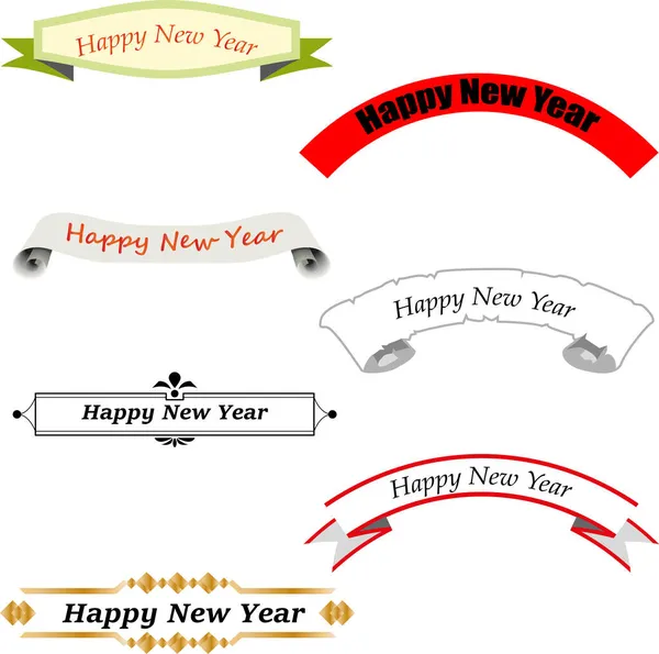 Eski tarz etiketlerle yeni yıl afiş etiketleri seti