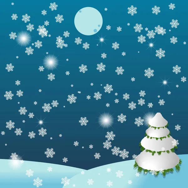 Kış akşamı manzara Ay 'da kar yağışı