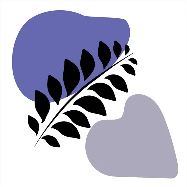 Botanik yaprakları. Bir çizim çizimi. Soyut asgari bitkiler