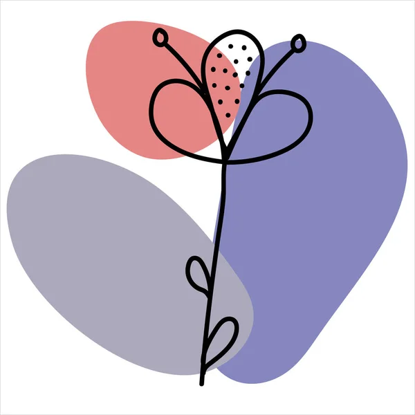 Botanik yaprakları. Bir çizim çizimi. Soyut asgari bitkiler