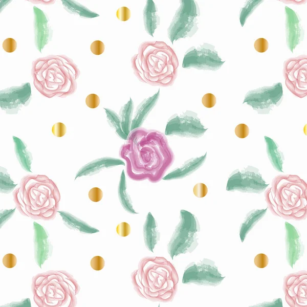 Seamless Pattern Wotercolor Rose — ストックベクタ